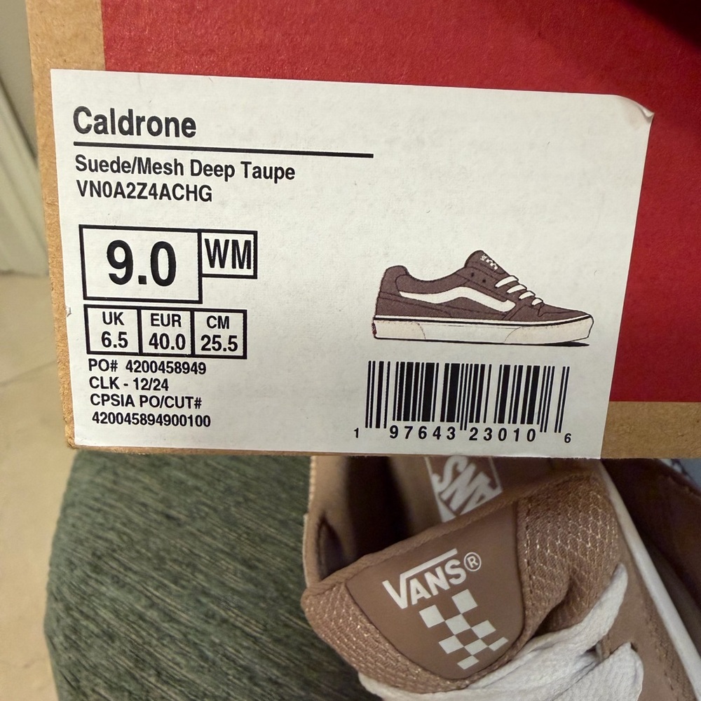 Vans Caldrone Taupe Suede Mesh Deep Sneakers Women’s Size 9 NWT w/ Box - Picture 3 of 8